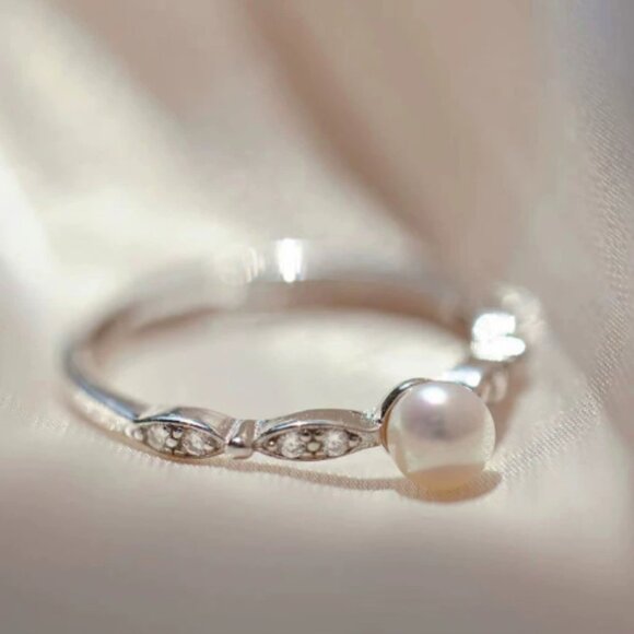 925 natural freshwater pearl ring - Picture 3 of 5